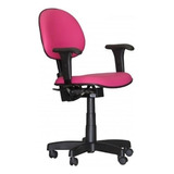 Cadeira De Escritório Qualiflex Executiva Ergonômica Com Braços N17 Abnt Ergonômica Rosa Com Estofado De Tecido