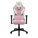 Cadeira De Escritório Thunderx3 Tc3 Gamer Ergonômica Sakura White Com Estofado De Couro Sintético