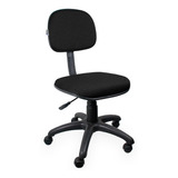 Cadeira De Escritório Ultra Móveis Corporativo Cadeira Secretária Jserrano Preta Com Estofado De Tecido