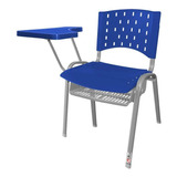 Cadeira De Escritório Ultra Móveis Corporativo Universitária Plástica Azul X 10 Unidades