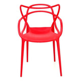 Cadeira De Jantar Top Chairs Top Chairs Allegra, Estrutura De Cor Vermelho, 4 Unidades