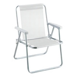Cadeira De Praia Piscina Alumínio Cores Sortidas - Bel Cor Branco