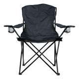 Cadeira Dobravel Grande Portatil 150kg Pesca Camping Praia Cor Preto