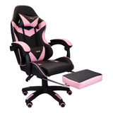 Cadeira Gamer X-ray Jogo Office Reclinável Ergonômica Cor Rosa Material Do Estofamento Couro Sintético