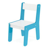 Cadeira Infantil De Madeira Didatica Junges Azul 981