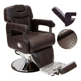 Cadeira Poltrona Para Barbearia Darus Arizona Reclinável Cor Marrom Croco Forma Da Base Redonda Tipo De Encosto Reclinável