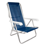 Cadeira Reclinável Mor Com 8 Posições Em Alumínio Cor Azul-m Cor Azul-marinho