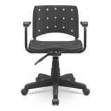 Cadeira Secretária Ergoplax C/ Braço E Estofado Assento Pret