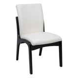 Cadeira Yumi Madeira Estofado Conforto Decor Moderna Preta