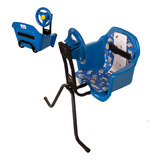 Cadeirinha Infantil Bike Ciclismo Seguro Toys Com Volante Cor Azul