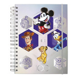 Caderno Colegial Disney 100 Personagens Elastico Espiral Dac
