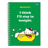Caderno Colegial Hello Kitty 1 Matéria Capa Dura 80 Folhas