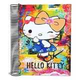Caderno Escolar Hello Kitty 10 Matéria Capa Dura