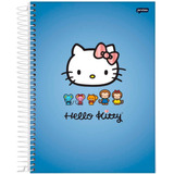 Caderno Espiral Univ Cd 1 Mat 80 Fls Hello Kitty Fundo Azul