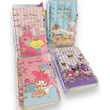 Caderno Fichário A6 Kuromi My Melody Hello Kitty Kawaii