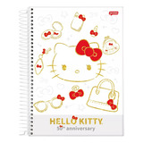 Caderno Hello Kitty 1 Matéria 50 Anos Lançamento 2024 Luxo 
