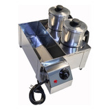 Cafeteira Industrial Profissional Inox 2 Bules Café E Leite 