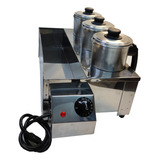 Cafeteira Industrial Profissional Inox 3 Bules Café E Leite 