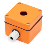 Caixa / Botoeira Metálica Alumínio Laranja 1 Furo 22mm Mps