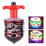 Caixa 12un Pião Lançador Automático Sonoro Luz Led Brinquedo