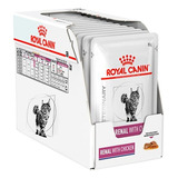 Caixa 12un Ração Úmida Sachê Royal Canin Vet Gatos Renal 85g