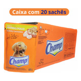 Caixa 20 Sachês Ração Úmida Champ Frango Para Cão Filhote