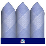 Caixa 3 Lenços De Algodão Mercerizado Presidente 41x41 Cm Cor Spade (1820)