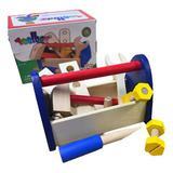 Caixa De Ferramentas Madeira Infantil Brinquedo Educativo