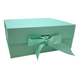 Caixa De Papel Rígido Quadrada Tiffany Com Imã E Fita 33cm
