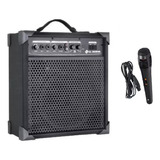 Caixa De Som Amplificada Multi Uso Lx60 + Microfone C Fio