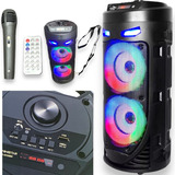 Caixa De Som Bluetooth Amplificada Led Rgb Portátil Potente 