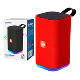 Caixa De Som Com Led Pequena Com Bluetooth Cor Vermelho