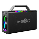 Caixa De Som Imenso X54 160w 24000mah Ipx4 Rgb Com 2 Mic Cor Preto 110v/220v