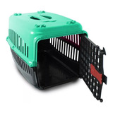 Caixa De Transporte Cachorro Gato Coelho Verde/preto N3 52cm