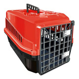 Caixa De Transporte Cães Gato Coelho Porte N5 Vermelho