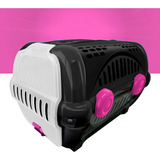Caixa De Transporte Furacão Pet Luxo Black N3 Cor Black/rosa