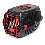 Caixa De Transporte Para Cachorro Gato Christino Pet Nº2 Cor Black/vermelho