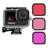 Caixa Estanque P/ Gopro 9/10/11/12 Black + Filtros Coloridos