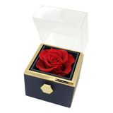 Caixa Estojo De Anel Noivado Veludo Flor Azul 3d Surpresa