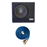 Caixa Mini Slim Sub 8'' Amplificada + Cabo Rca 5 Metros