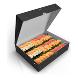 Caixa Para Sushi Delivery Preto Sem Visor - M - 100 Unid