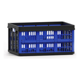 Caixa Plástica Organizadora Desmontável Multiuso 30kg 45l. Cor Preto/azul