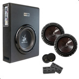 Caixa Slim Amplificada 350w Rms Corzus E Kit 2 Vias Bravox