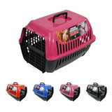 Caixa Transporte Seguro Animais Viagem Passeio Cães Gato N2 Cor Rosa
