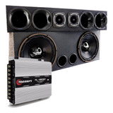 Caixa Trio Som Amplificada Completa 2 Sub 12 +modulo Taramps