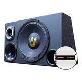 Caixa Trio Som Automotivo Woofer Modulo Amplificador Taramps