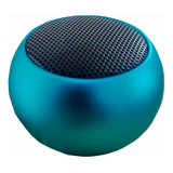 Caixinha Som Bluetooth Tws Metal Redonda Mini Speaker 3w Cor Azul 5v