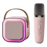 Caixinha Som Karaokê Infantil C/ Microfone Sem Fio Bluetoot Cor Azul-claro