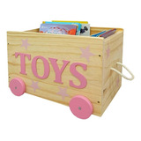 Caixote Baú Toy Box Organizador De Brinquedos Madeira Toys