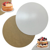 Cake Board 28cm C/ 10un Para Bolo Confeitaria Em Mdf 3mm